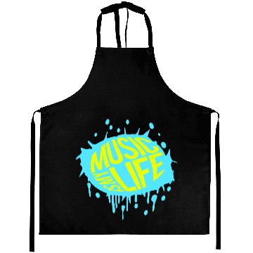 Discover Music is my Life Love Saying Graffiti Spray Drops Aprons