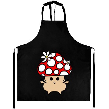 Discover Sassy Red Mushroom Pouting and Showing Middle Fing Aprons
