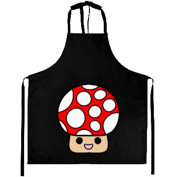 Discover Cute Red Mushroom Smiling Aprons