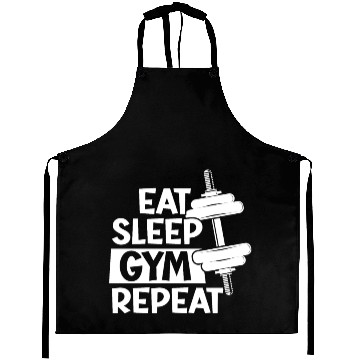 Discover Eat Sleep Gym Repeat Funny Gym Lover Saying Gift Aprons