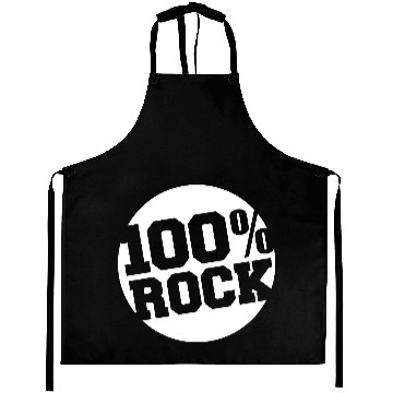 Discover 100 % Percent Rock Heavy Metal Music Text Logo Aprons
