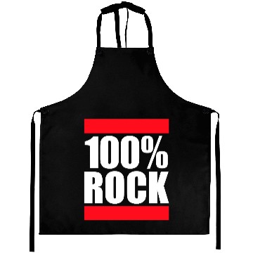 Discover 100 % Percent Rock Heavy Metal Music Text Logo Aprons