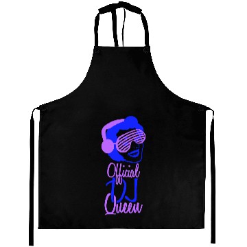 Discover Official DJ Queen Party Retro Vintage Head Face Aprons
