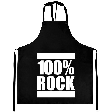 Discover 100 % Percent Rock Heavy Metal Music Text Logo Aprons