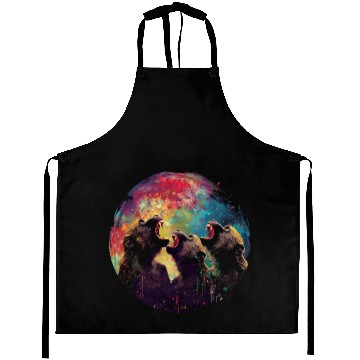 Discover Baboon Monkey Howling Moon Aprons