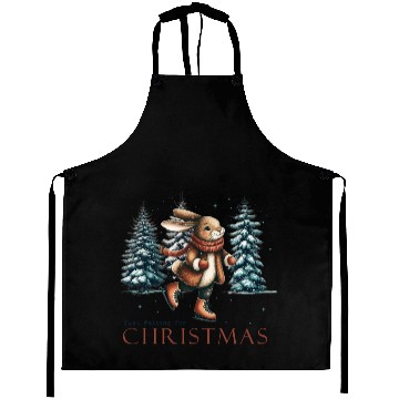Discover Squirrel Skating: Waiting for Christmas Fun Aprons