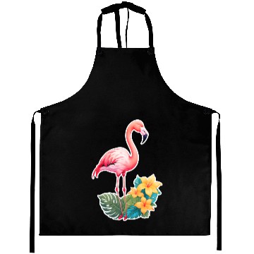 Discover Tropical Flamingo with Floral Elegance Aprons