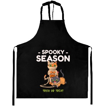 Discover Spooky Seasons Trick or Treat Cat Mummy Aprons