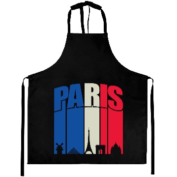 Discover Paris Landmarks Typography Aprons