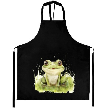 Discover Cute Baby Frog Watercolor Aprons