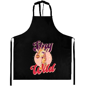 Discover Giraffe Stay Wild Aprons