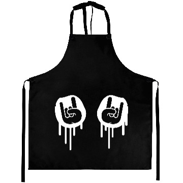 Discover Heavy metal graffiti drop horn finger hand gesture Aprons