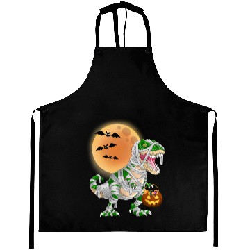Discover Halloween Dinosaur Mummy T rex Pumpkin Moon Aprons