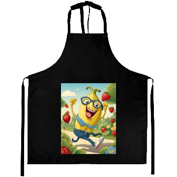 Discover The laughed banana colourful design. Aprons