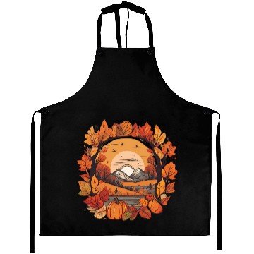Discover Autumn leaves falling design Aprons