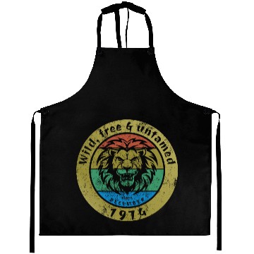 Discover 50th birthday Wild, free & untamed since 12/1974 Aprons