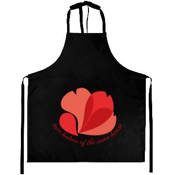 Discover Vintage Botanical Red Poppy Heart Graphic Flower Aprons