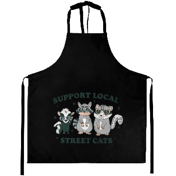 Discover Support Local Street Cats Skunk Raccoon and Possum Aprons