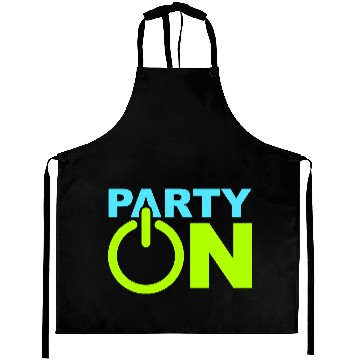 Discover Party On Play Icon Switch Techno DJ Music Symbol Aprons