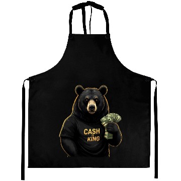 Discover Cash Is King - Bear Stacking Money Aprons