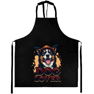 Discover Dog Lover Typography Funny Dog With Hat Aprons