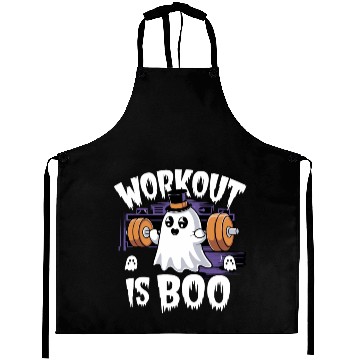 Discover Workout Is Boo Gym Fitness Halloween Top Aprons