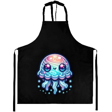 Discover funny cute green octopus Aprons