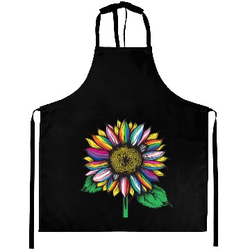 Discover LGBTQ sunflower rainbow flags Diversity Human Righ Aprons