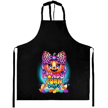 Discover Sparkly Candy Corn Cutie Glitter Neon Pumpkin Aprons