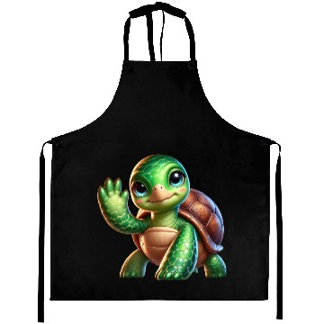 Discover Adorable Waving Turtle Aprons