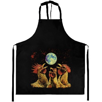 Discover Chicken Farmer Farming Howling Moon Aprons
