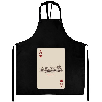 Discover Desert Playing Card Vintage Western Landscape Aprons