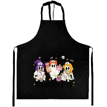 Discover Hocus Poke Us Funny Ghost Vintage Halloween Aprons