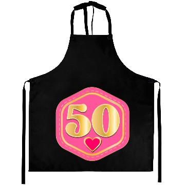 Discover 50th Anniversary - Heart Number Aprons