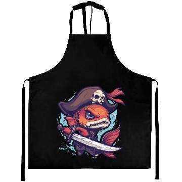 Discover Captain Goldfish the Fish Pirate Aprons