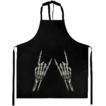 Discover Rock On Rock Star Skeleton Hands Rocker Halloween Aprons