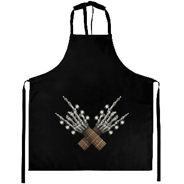 Discover Rock On Guitar Rock & Roll Halloween Skeleton Hand Aprons