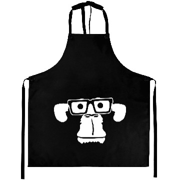 Discover Smart nerd monkey head horn-rimmed glasses geek Aprons