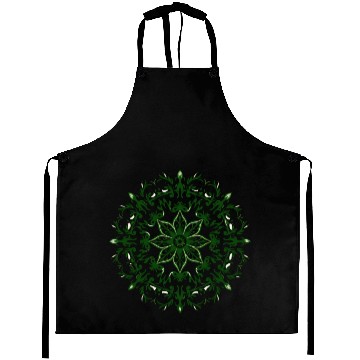 Discover Elegant Green Mandala Design Aprons