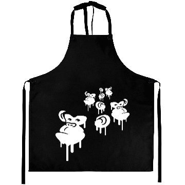 Discover Graffiti drops monkey heads spray faces team crew Aprons