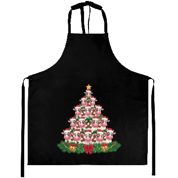 Discover Cow Christmas Tree Funny Cow Lover Cow Xmas Aprons