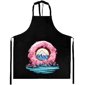 Discover Japan Sakura Blossom Mount Fuji Donut Aprons