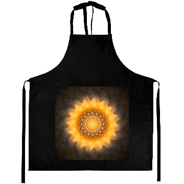 Discover Geometric Sunflower Mandala Art Print Aprons