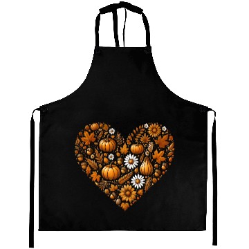 Discover Heart filled with pumpkins, leaves and nuts Aprons