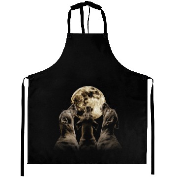 Discover Great Dane Dog Howling Moon Aprons