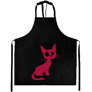 Discover Crazy Cat Squinting Funny Eyes Grimace Fun Cartoon Aprons
