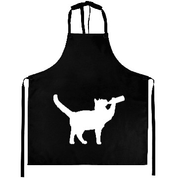Discover Cat Drinking Funny Beer Bottle Alcohol Fun Party Aprons
