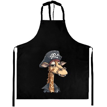 Discover Tall Fun Smiling Pirate Giraffe Aprons