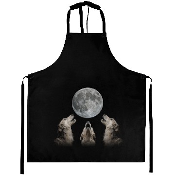 Discover Irish Wolfhound Dog Howling Moon Aprons