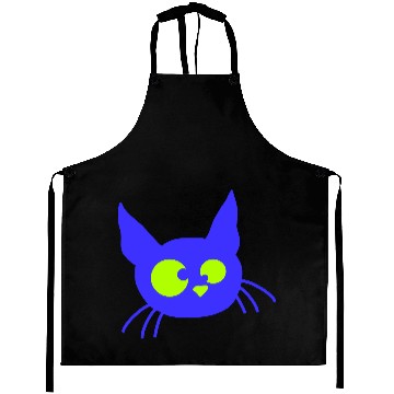 Discover Crazy Cat Squinting Funny Eyes Grimace Fun Cartoon Aprons